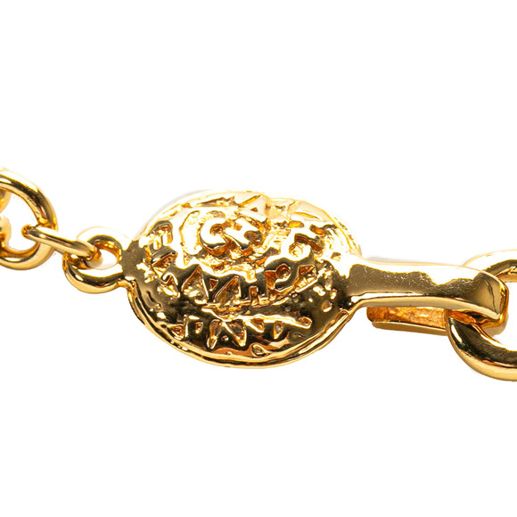 Pre-Loved Chanel Gold Plated Double Chain CC Pendant Necklace